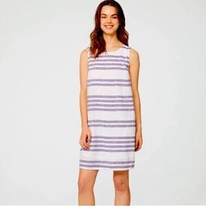 NWT BEACHLUNCHLOUNGE Alina Stripe Linen & Cotton Shift Dress women’s size M